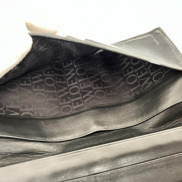 $1069 Authentic LOEWE Unisex Black Leather Long Bifold Wallet 7.4 X 3.6 X 0.4 - Picture 11 of 12